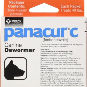 Panacur C Canine Dewormer (Fenbendazole), 4 Gram, 3 Count  (Pack of 1), Red