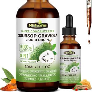 Hiihone - Soursop Graviola Liquid Drop for Cell Support &  Regeneration, Immune System and Gut Health Support, Pure Soursop  Bitters Liquid, High Absorption, Sugar/Gluten Free, Natural Flavor, 2  Fl Oz